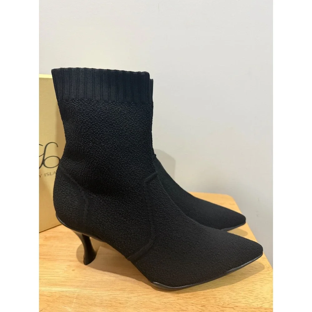 BelleVoyage Minimalist Pointed Toe‎ Stiletto Ankle Boots black size 7.5